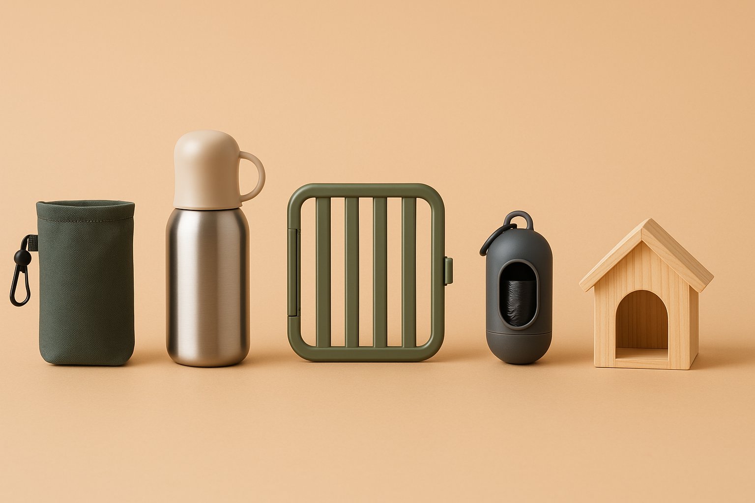 Accessori per animali: dispenser igienici, borracce, porta premietti, casette e barriere