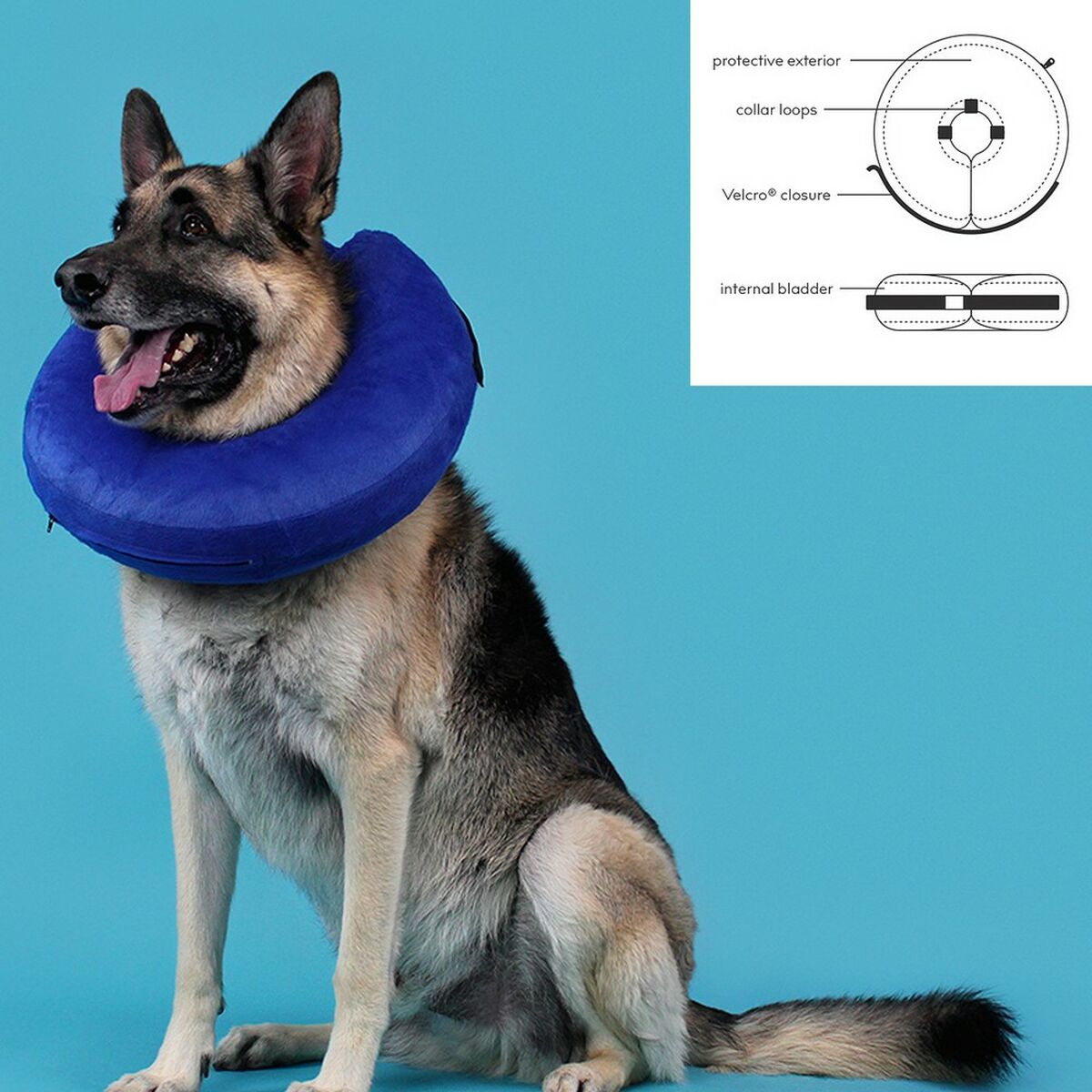 Recovery Collar for Dogs KVP Kong Cloud Blue Inflatable (+46 cm)-1