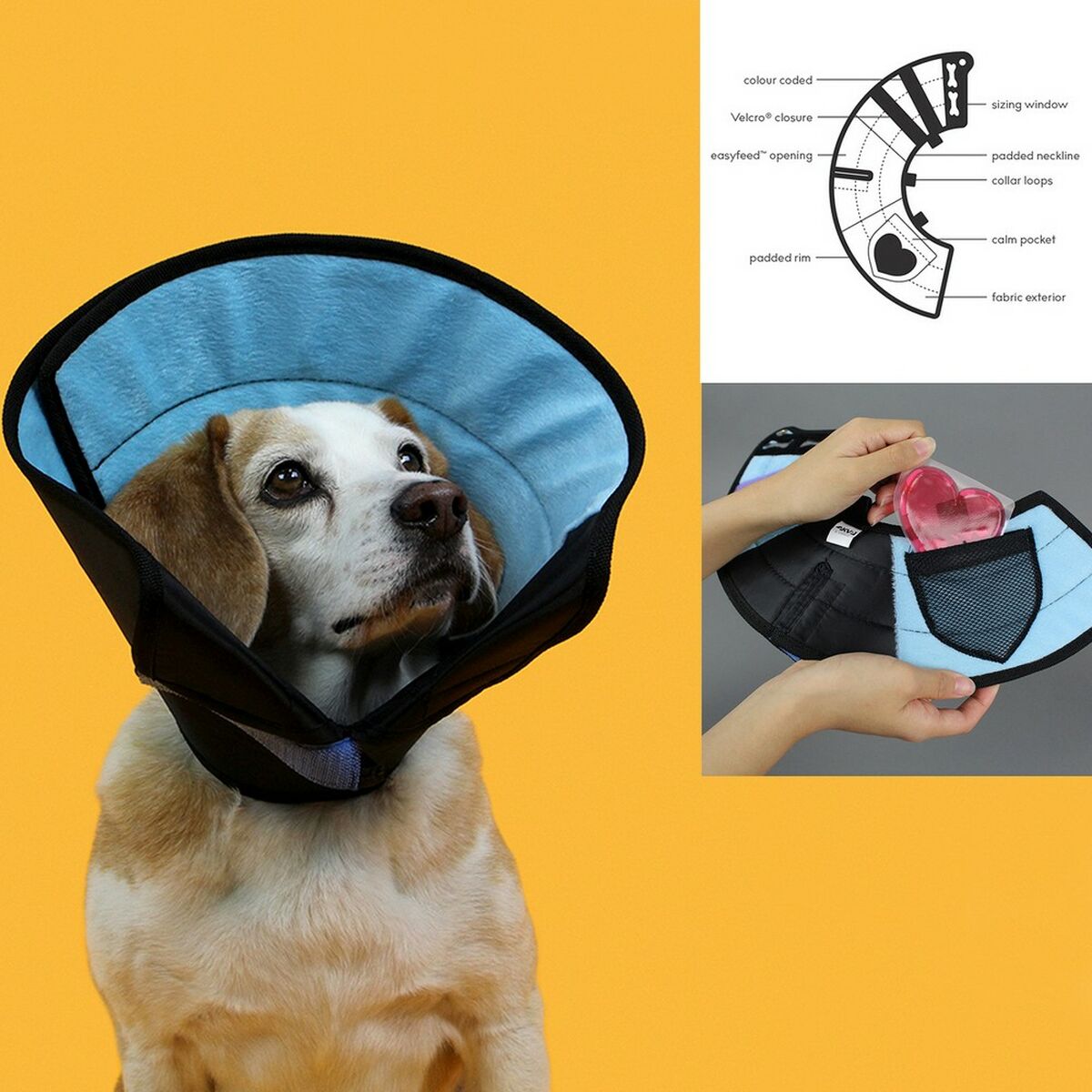Elizabethan Dog Collar KVP Calmer Multicolour (15-23 cm)-1