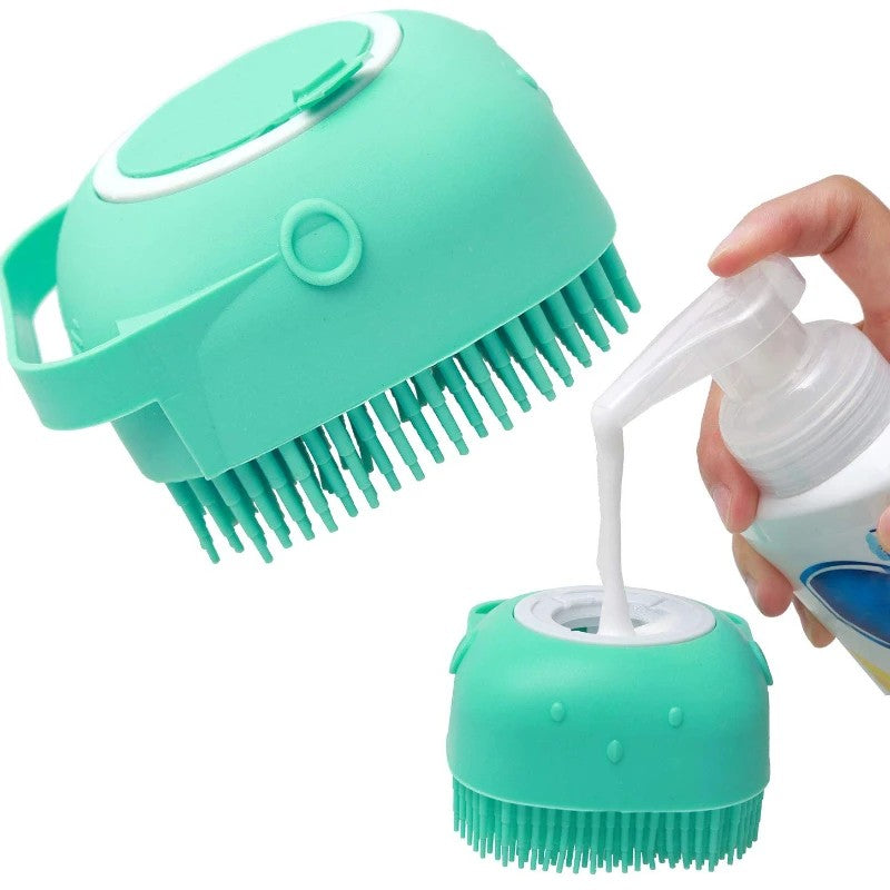2 in 1 Bath Brush for Dogs and Cats – Massager with Shampoo Dispenser