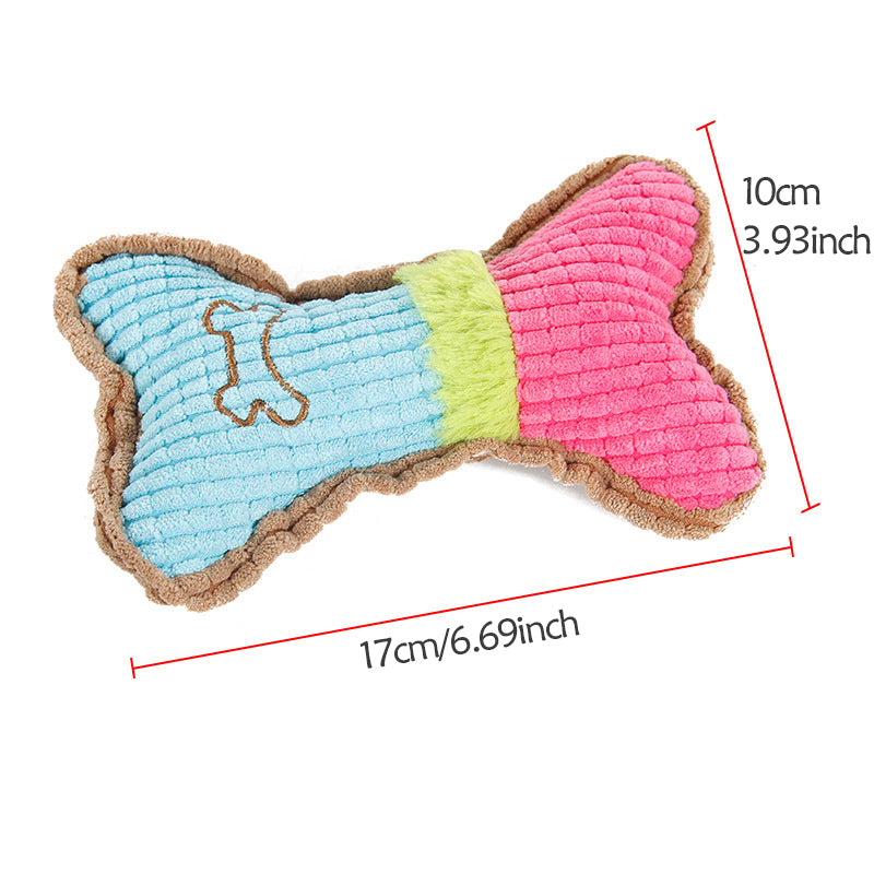 Plush Bone Dog Toy – Soft, Squeaky & Dental for Puppies & Small Breeds