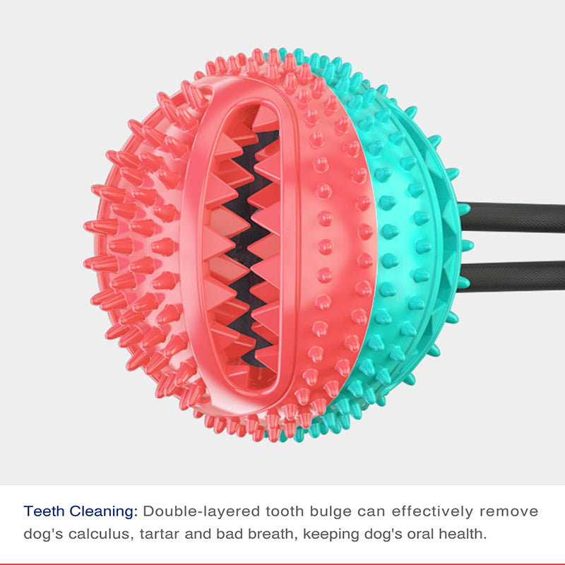 Interactive Dog Toy with Suction Cup - TPR Rubber Food Dispenser, Teeth and Stress Relief