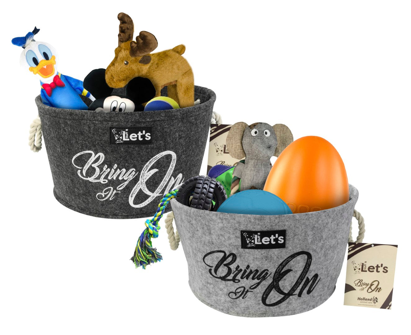 Recycled Felt Toy Basket for Dogs and Cats