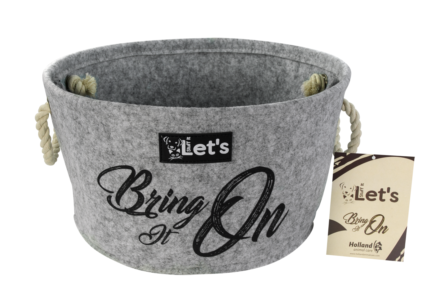 Recycled Felt Toy Basket for Dogs and Cats