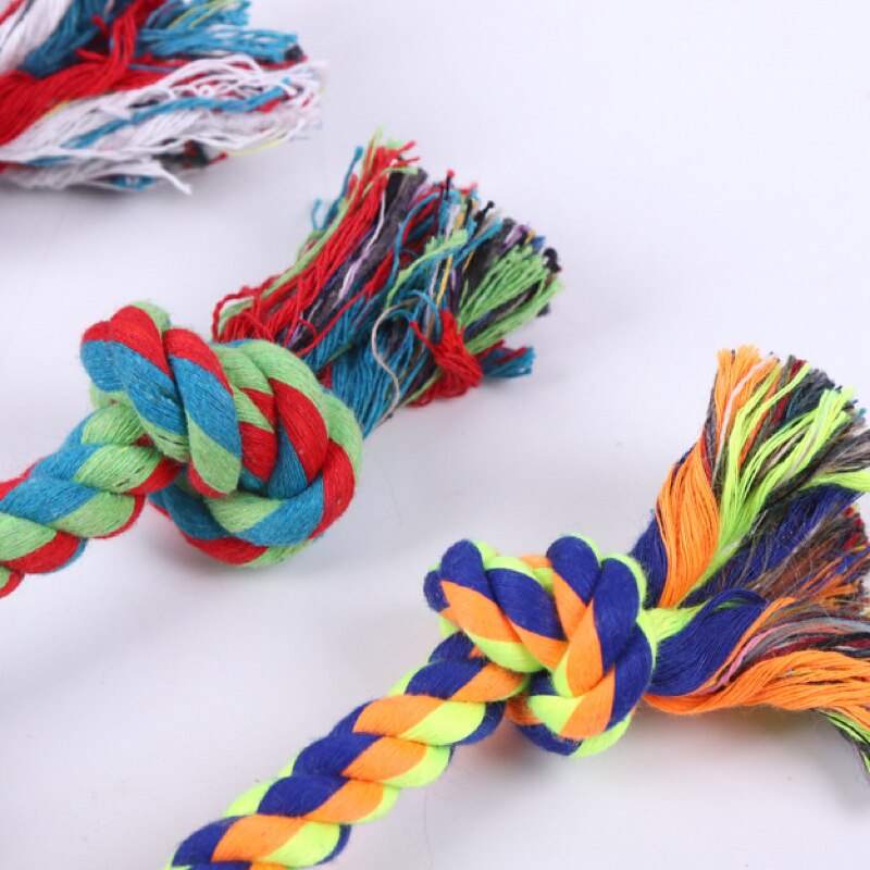 Puppy Chewable Cotton Knot - Colorful Dental Toy for Small Dogs