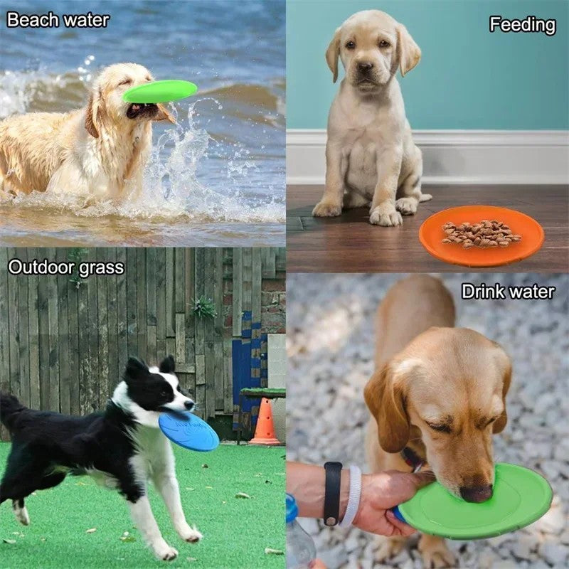 Multicolor Frisbee for Dogs - Interactive Silicone Toy for Training and Play