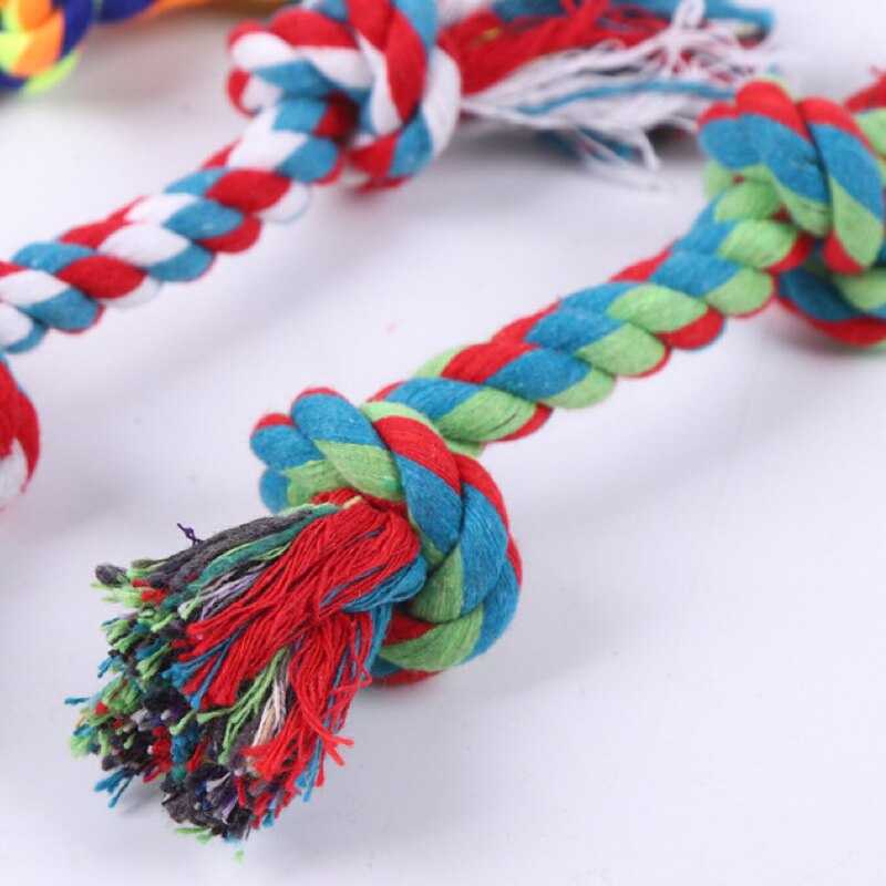 Puppy Chewable Cotton Knot - Colorful Dental Toy for Small Dogs