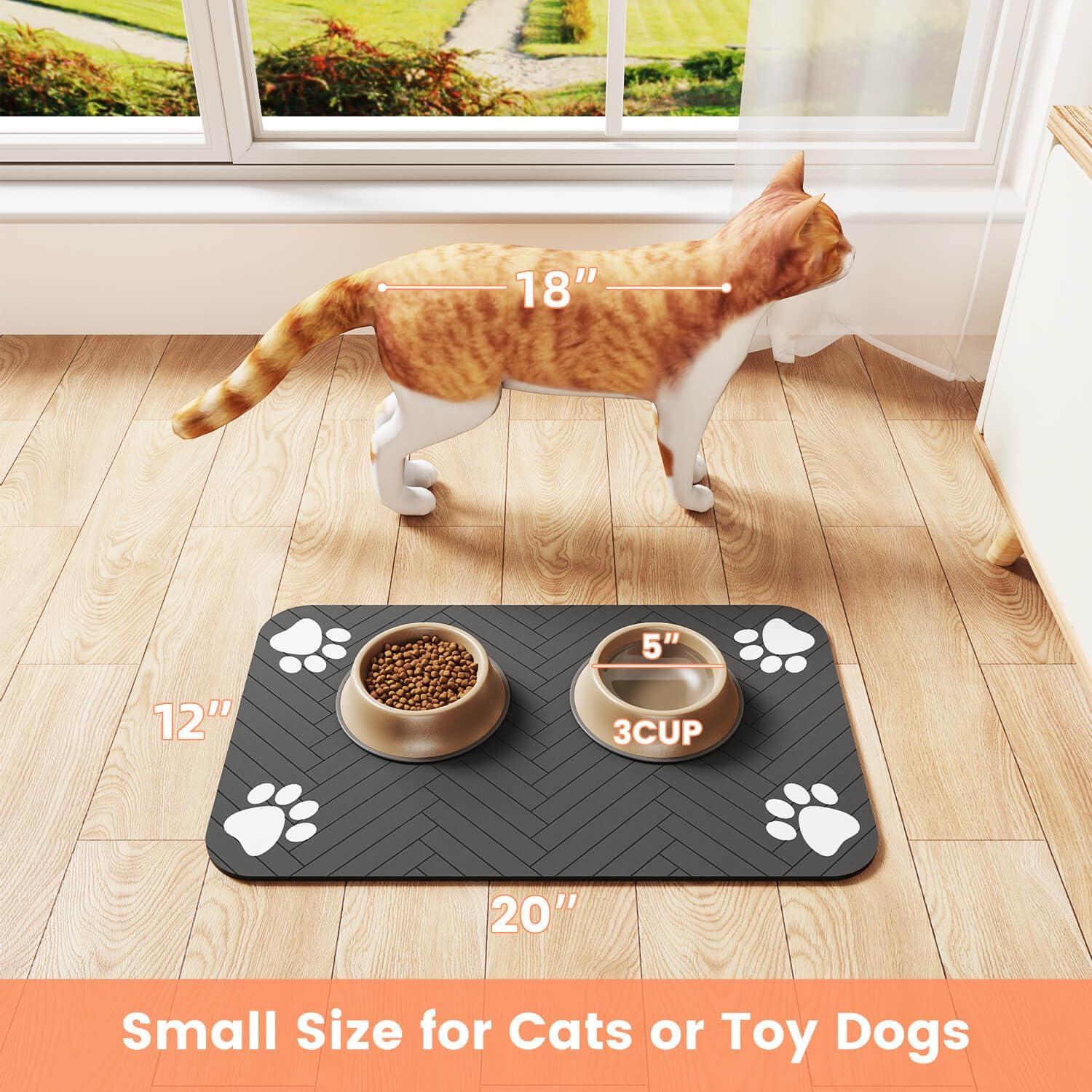 Absorbent Feeding Mat for Dogs and Cats – Non-Slip, Waterproof and Easy to Clean