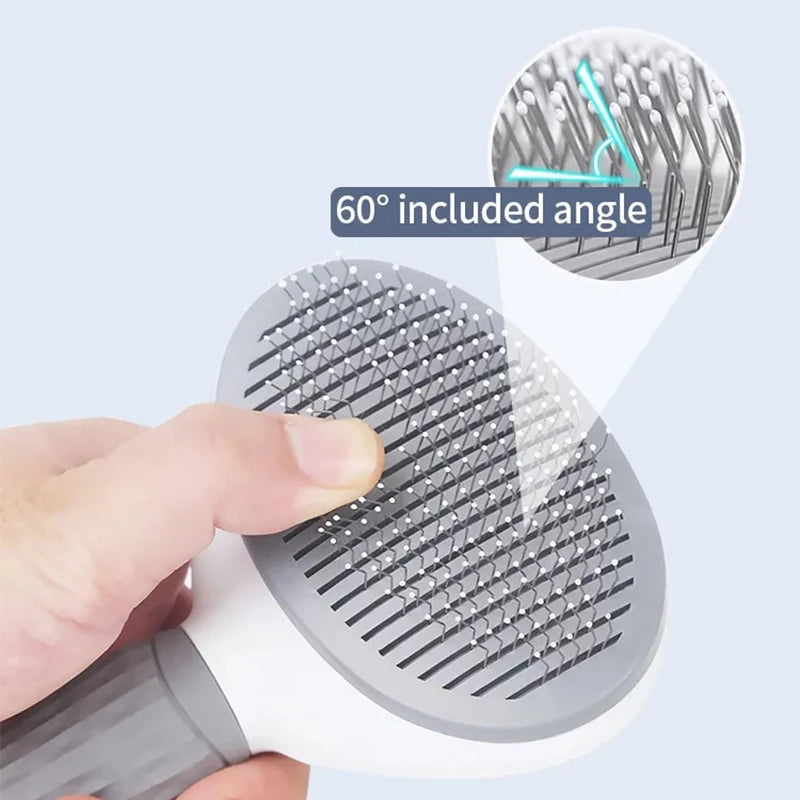 Grooming Brush for Long-Haired Cats and Dogs – Massaging, Anti-Tangle and Easy to Clean