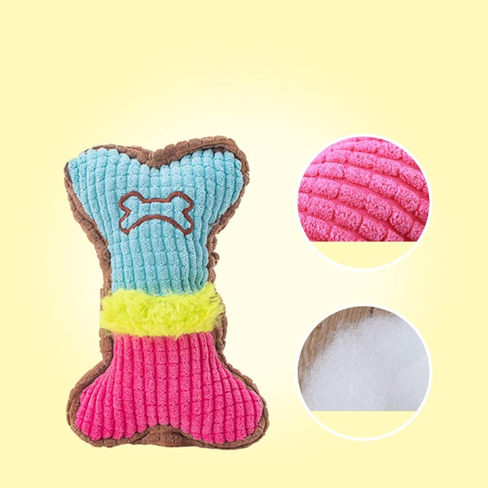Plush Bone Dog Toy – Soft, Squeaky & Dental for Puppies & Small Breeds