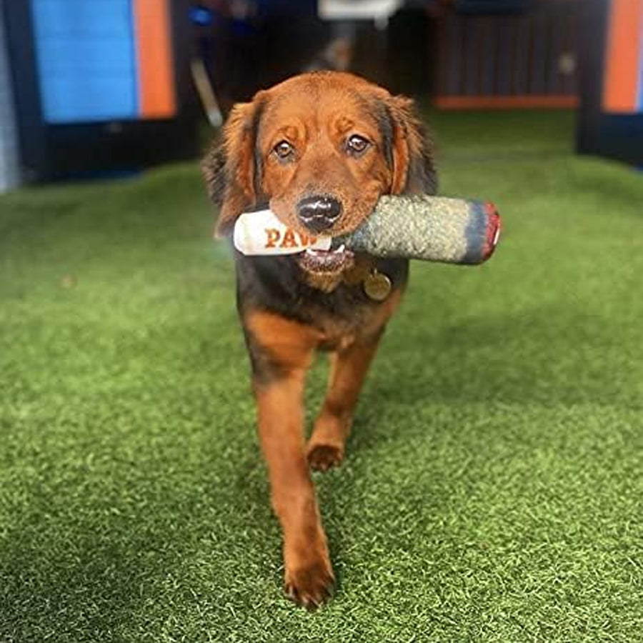 Interactive Cigar Dog Toy - Squeaky and Teething Plush for Small and Medium Breeds