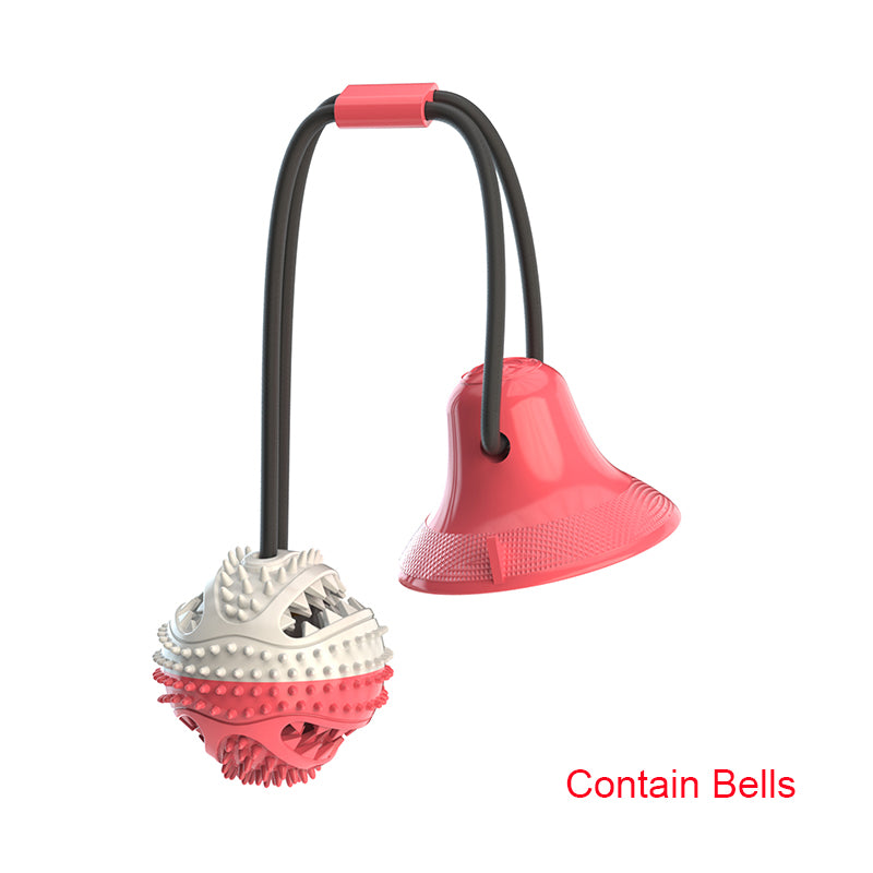 Interactive Dog Toy with Suction Cup - TPR Rubber Food Dispenser, Teeth and Stress Relief