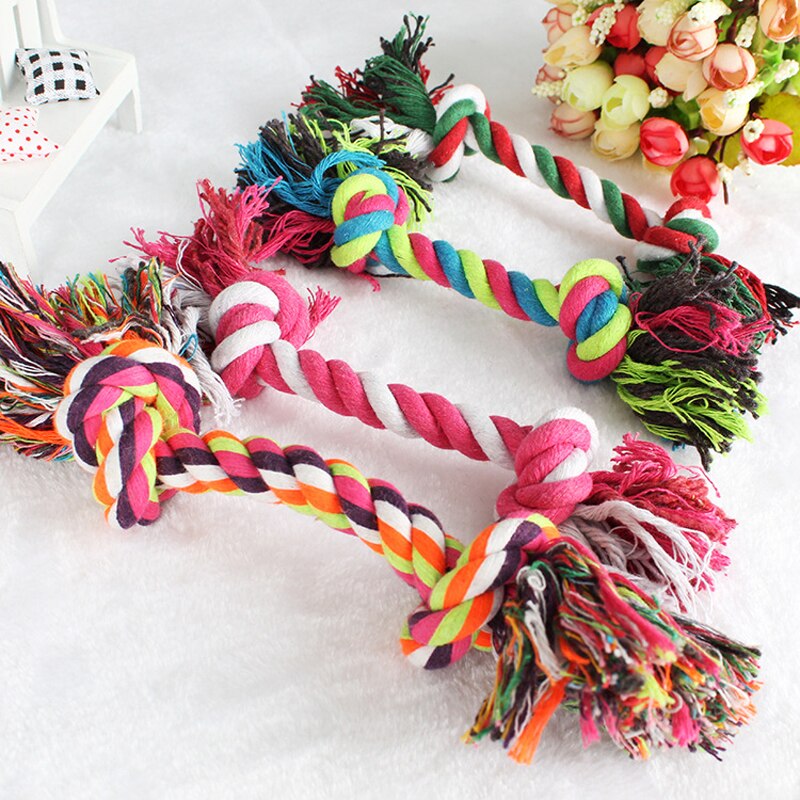 Puppy Chewable Cotton Knot - Colorful Dental Toy for Small Dogs