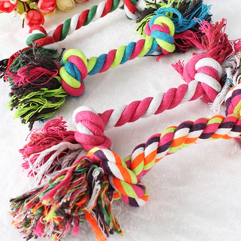 Puppy Chewable Cotton Knot - Colorful Dental Toy for Small Dogs