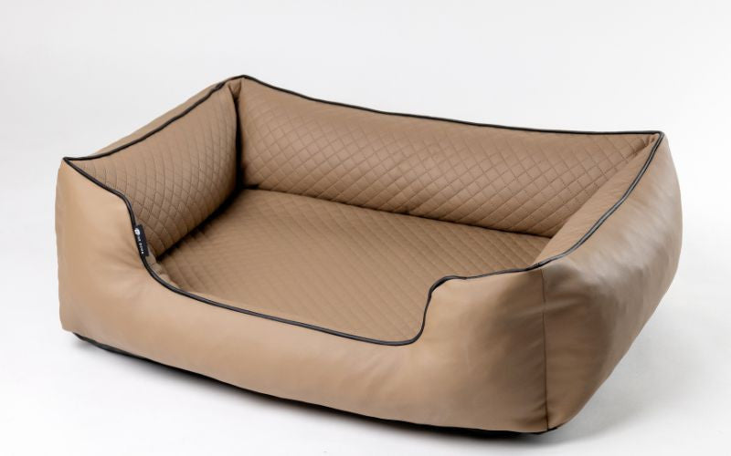 Cuccia premium XL marrone per cani grandi – rivestimento trapuntato e bordi alti