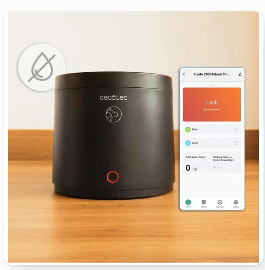 Fontana per Animali Cecotec – Per Gatti, con Connessione Wi-Fi, Colore Nero