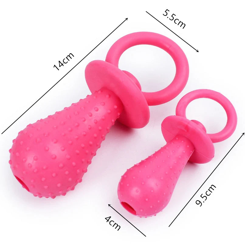 Dog Chew Toy - Elastic Rubber Teeth Cleaning Pacifier