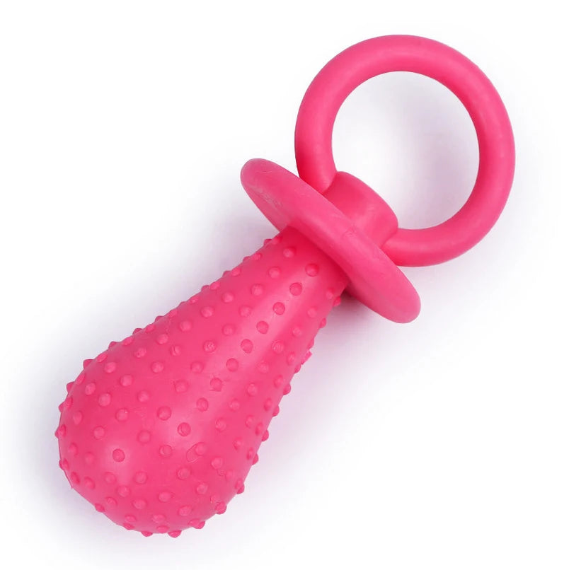 Dog Chew Toy - Elastic Rubber Teeth Cleaning Pacifier