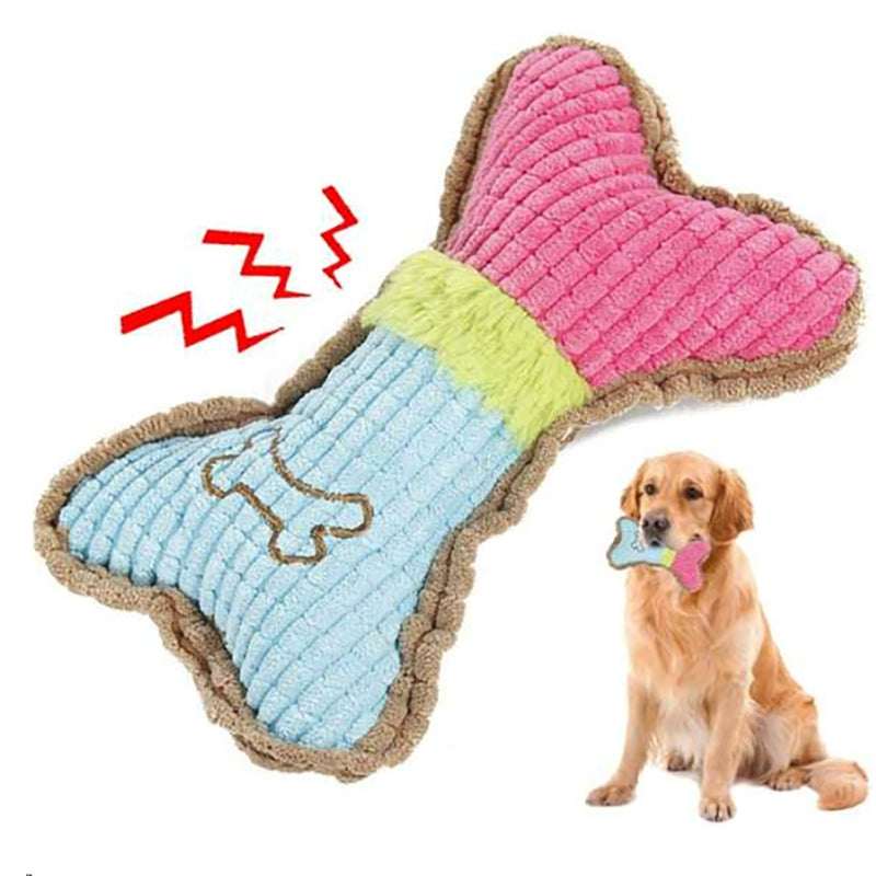Plush Bone Dog Toy – Soft, Squeaky & Dental for Puppies & Small Breeds