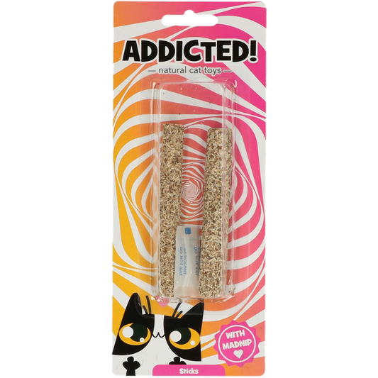 Bastoncini Addicted con MADNIP per gatti – set 2 pezzi naturali per gioco e relax