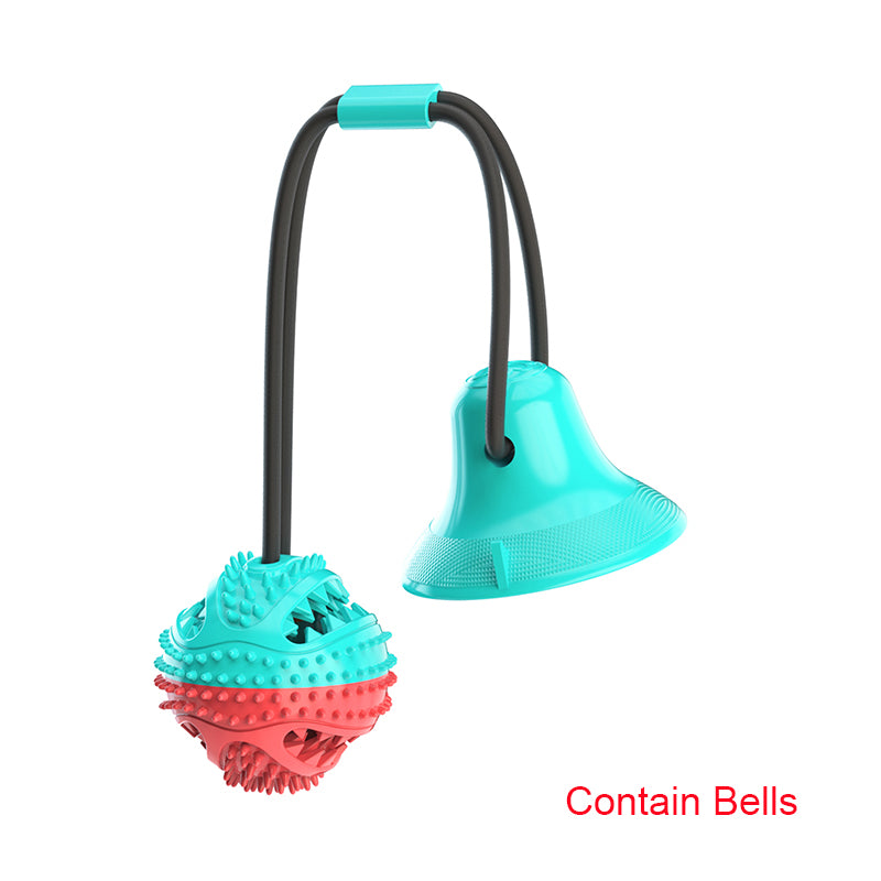 Interactive Dog Toy with Suction Cup - TPR Rubber Food Dispenser, Teeth and Stress Relief