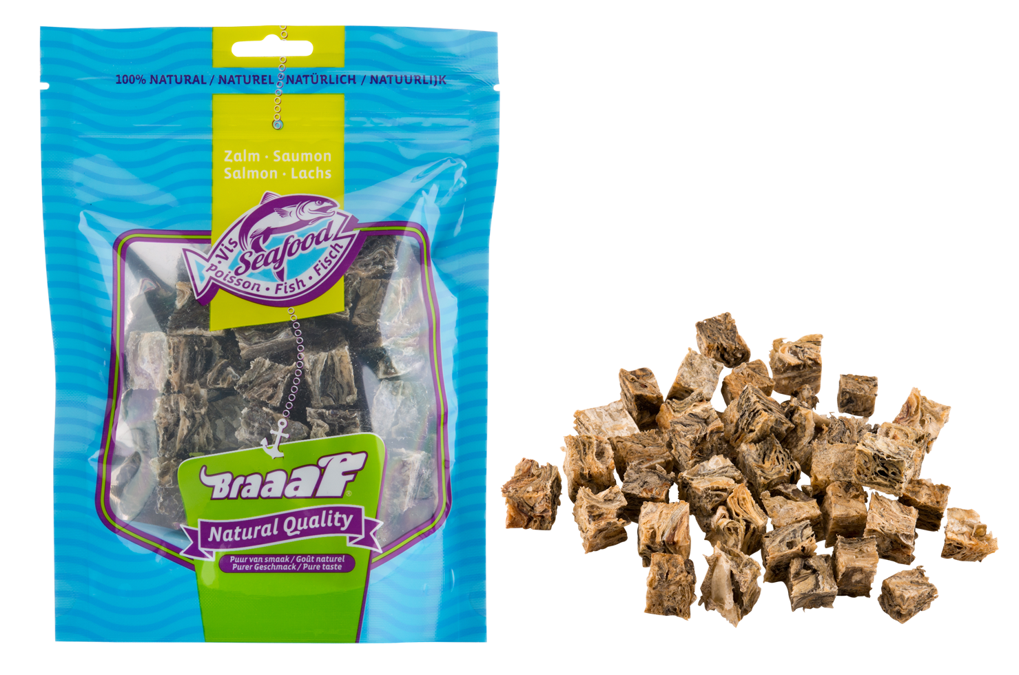 Braaaf Salmon Cubes per cani – snack naturali 100% salmone selvaggio essiccato
