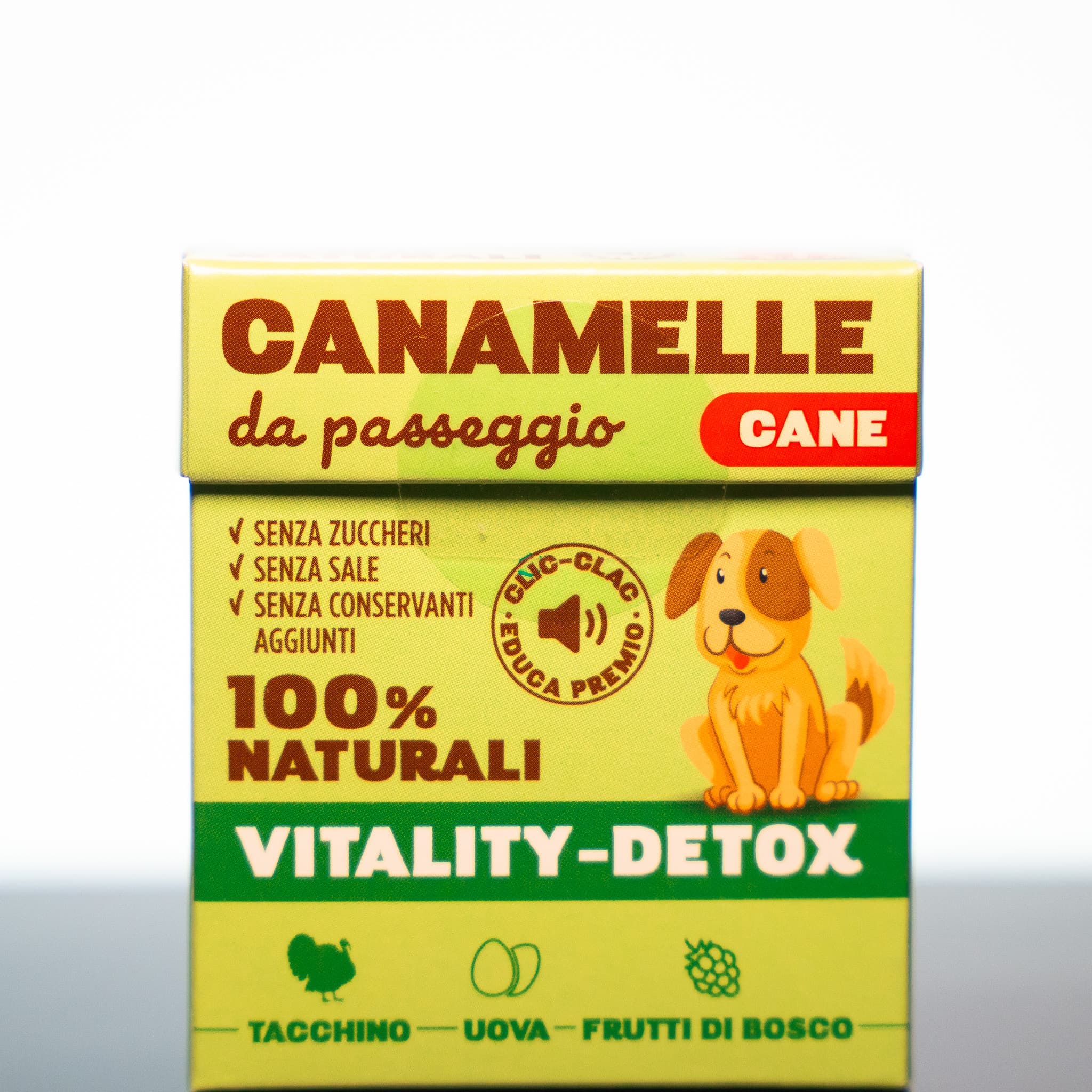 Snack detox naturale per cani Canamelle 40g, gusto tacchino e frutti di bosco, promo 2x1