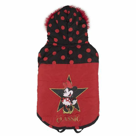 Cane con cappottino impermeabile Minnie Mouse rosso e nero, termico e regolabile per l’inverno