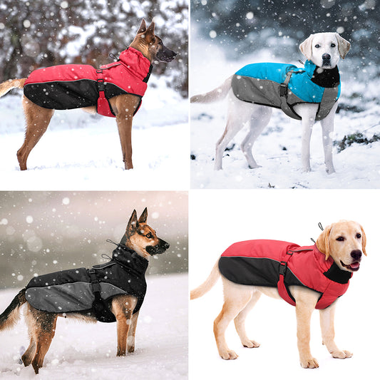 Cappotto per cani taglia grande impermeabile, caldo e anti-riflettente