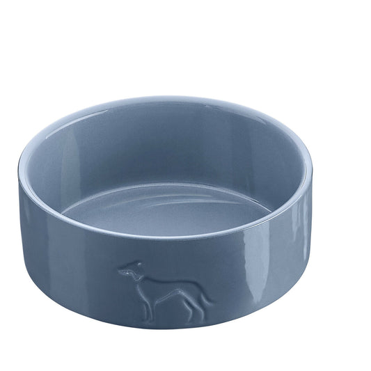 Ciotola Hunter OSBY Glazed 2,5 L blu in ceramica smaltata – stabile, elegante e lavabile per cani grandi