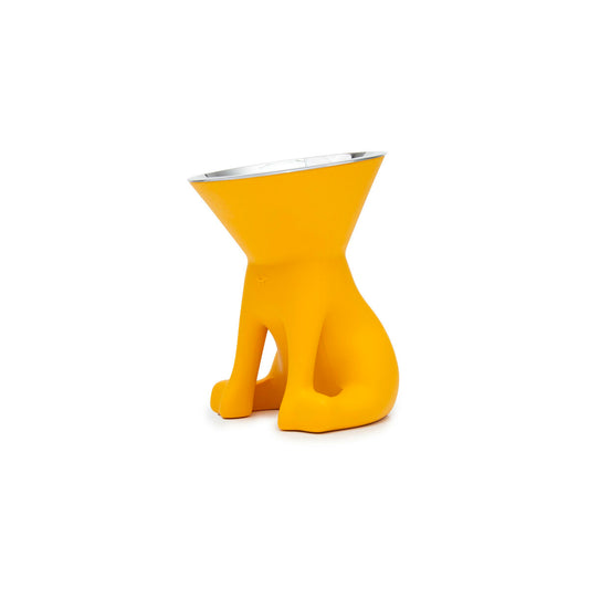 Ciotola Elisabeth United Pets da 1 L in inox con supporto giallo – sicura, lavabile e stabile per cani medi