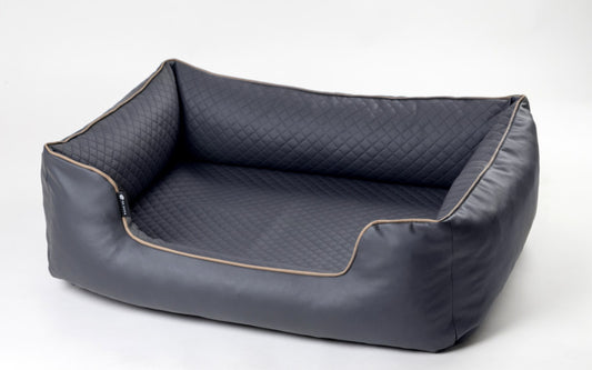 Cuccia NRDOGS Lux Bed con coperta – trapuntata in pelle sintetica, sfoderabile, taglia L (90×70 cm)