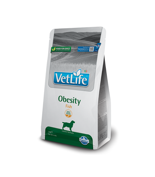 Farmina Vet Life Obesity Fish Cane 2kg – Crocchette Dietetiche per Perdita di Peso