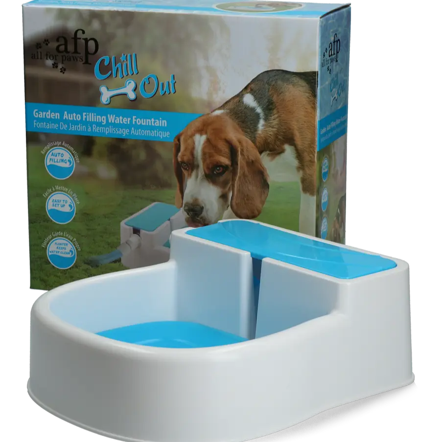 Fontanella automatica per cani da giardino con attacco per tubo e riempimento automatico