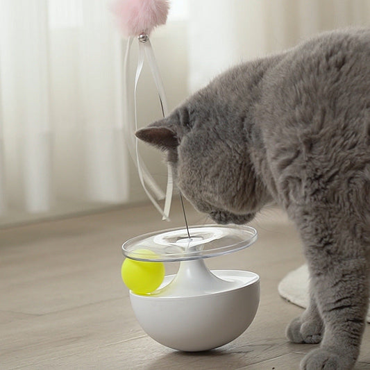 Gioco interattivo per gatti tumbler con stick auto-incoraggiante, antiribaltamento