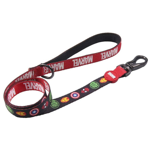 Guinzaglio per cani rosso con grafica Marvel, in poliestere resistente con moschettone in metallo