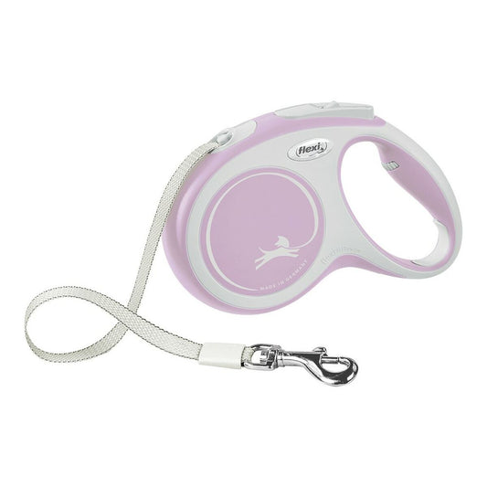 Guinzaglio retrattile Flexi New Comfort rosa taglia M con fettuccia da 5 metri per cani fino a 25 kg
