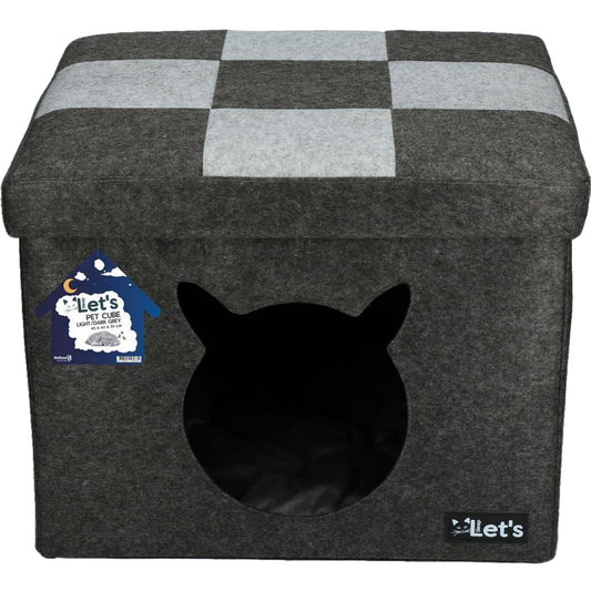 Cuccia cube eco-friendly pieghevole per gatti e cani piccoli, in feltro riciclato