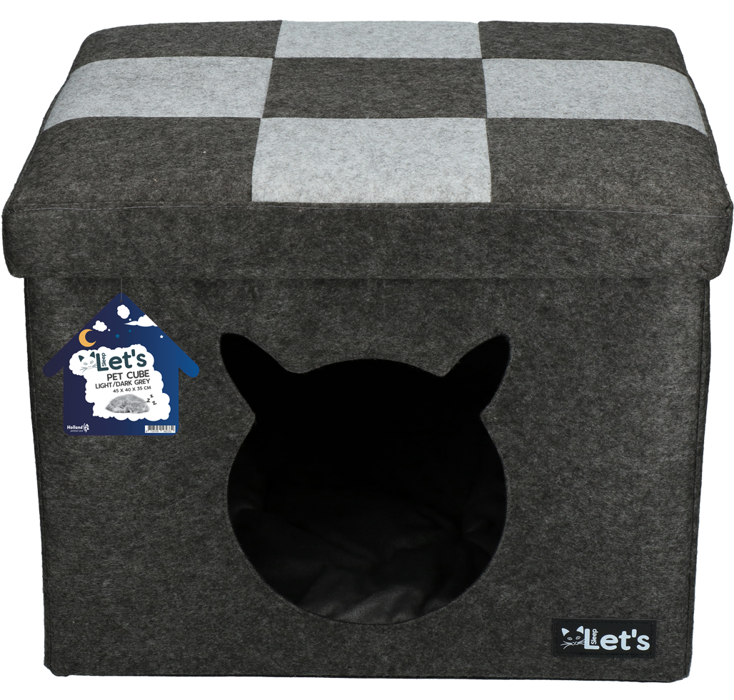 Cuccia cube eco-friendly pieghevole per gatti e cani piccoli, in feltro riciclato