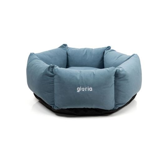 Letto esagonale per cani Gloria Hondarribia blu 75x75 cm con base antiscivolo