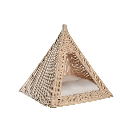 Letto DKD Home Decor a piramide in rattan naturale 45x45x45 cm per cani e gatti
