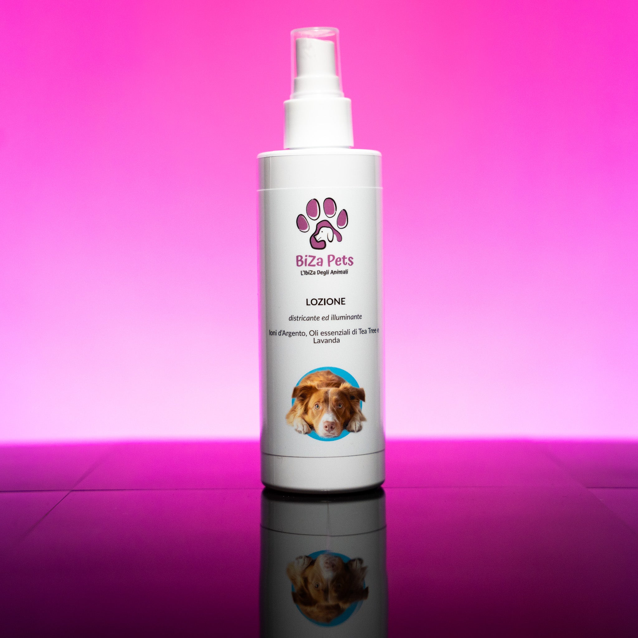 Lozione districante e illuminante naturale per cani BiZa Pets 200ml Made in Italy