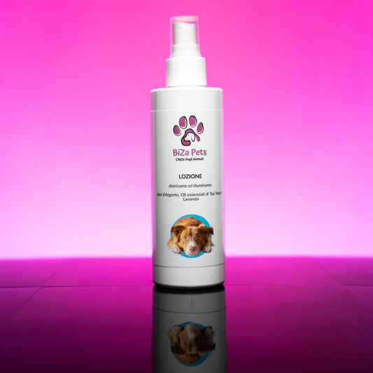 Lozione districante e illuminante naturale per cani BiZa Pets 200ml Made in Italy
