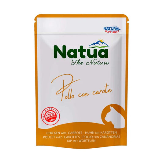 Busta Natua per gatti pollo e carote 70g in soft jelly naturale