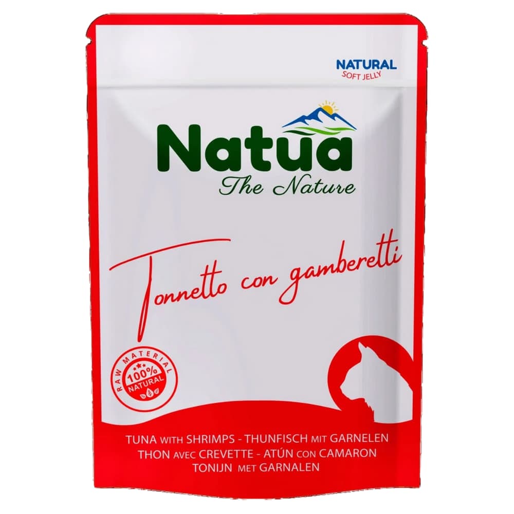 Busta Natua per gatti tonnetto con gamberetti 70g in jelly