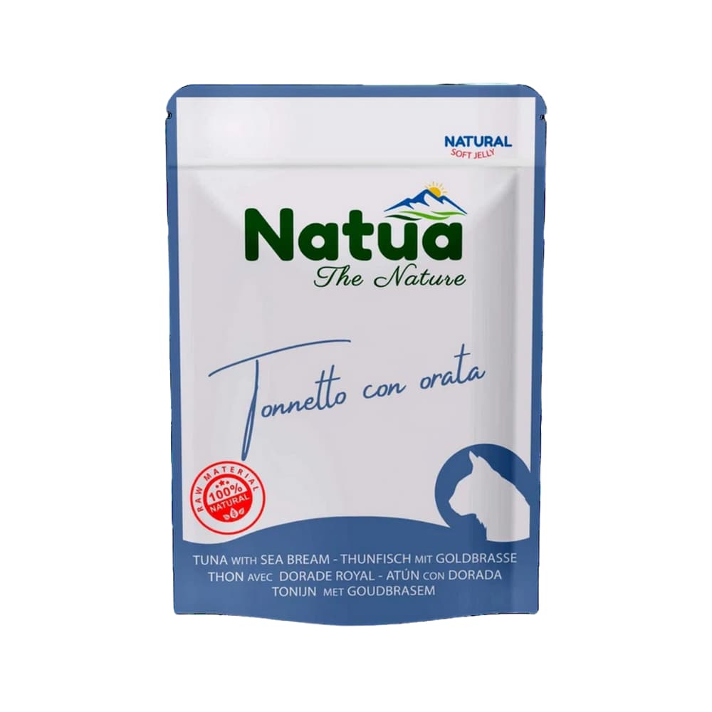 Busta Natua per gatti con tonnetto e orata 70g in jelly