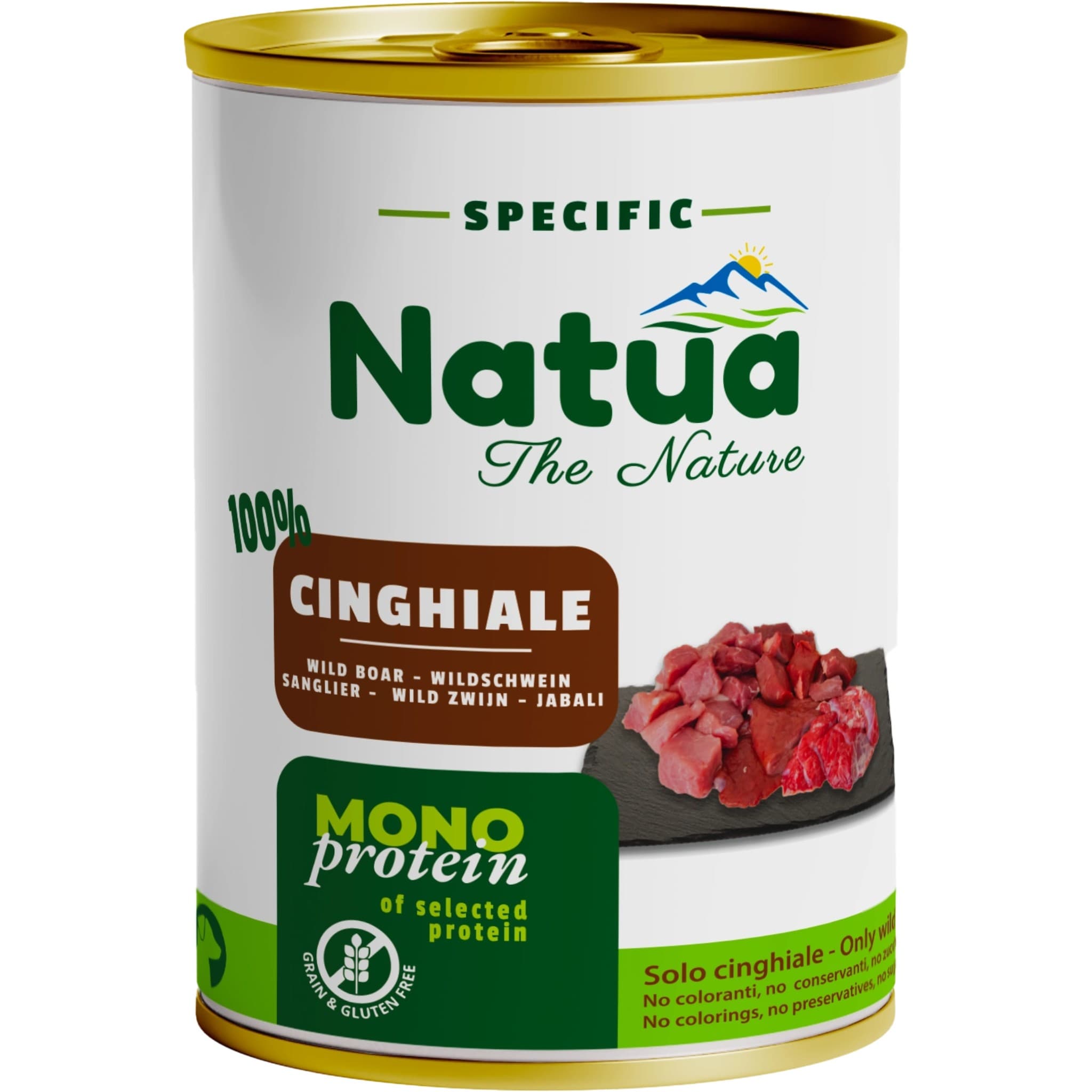 Cibo umido monoproteico per cani adulti Natua Dog gusto Cinghiale 400g