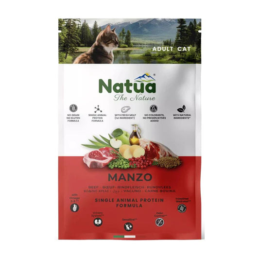 Crocchette naturali per gatti adulti Natua Manzo 350g – senza cereali, con manzo fresco