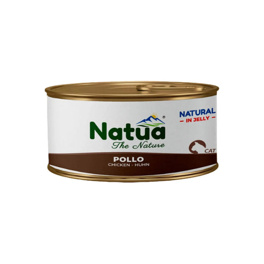 Cibo umido naturale monoproteico per gatti Natua Pollo 85g – cotto a vapore in gelatina