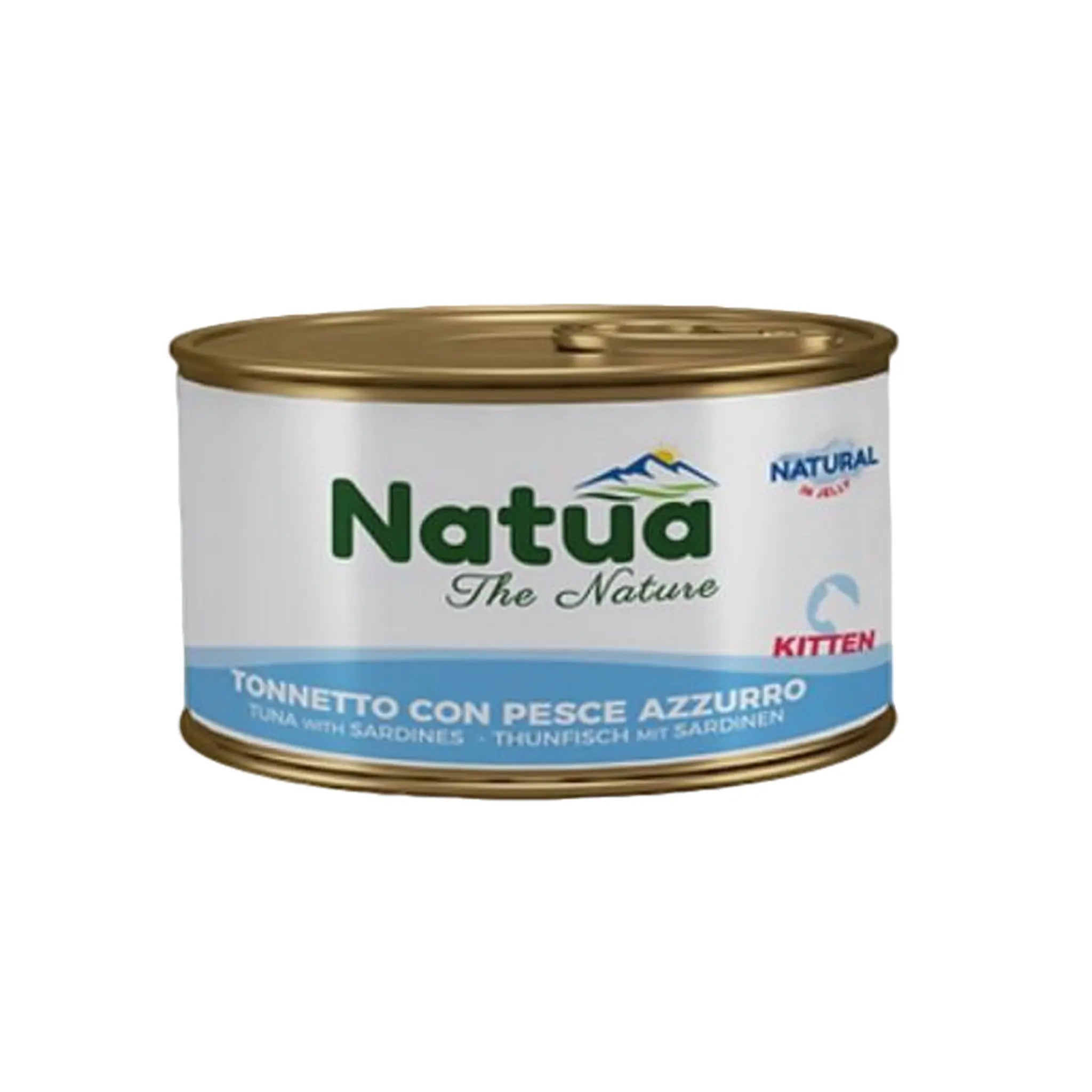 Cibo umido naturale in jelly per gatti Natua Tonnetto e Pesce Azzurro 85g – cotto a vapore